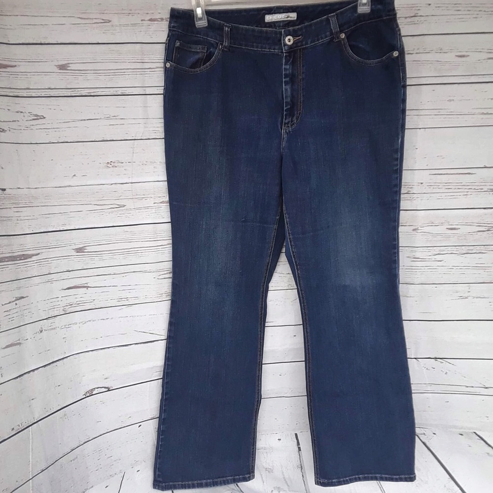 Chico’s Platinum Bootcut Blue Jeans (XL/16)